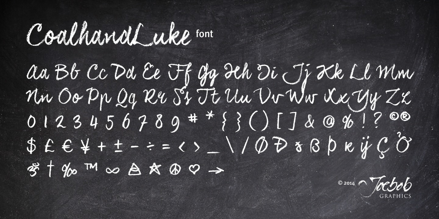 Пример шрифта CoalhandLuke Luke